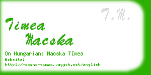 timea macska business card
